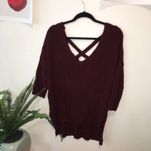 Maroon criss cross sweater